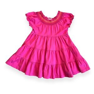Hanna Andersson Pink Smocked Twirly Dress 80cm